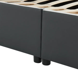 LED Polsterbett Sevilla 140x200 cm Lattenrost dunkelgrau