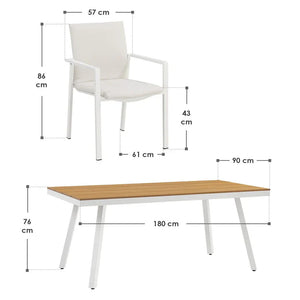 Premium Gartenlounge Set Maui Tisch mit 6 Stühlen