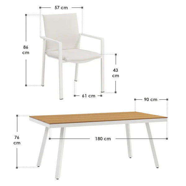 Premium Gartenlounge Set Maui Tisch mit 6 Stühlen