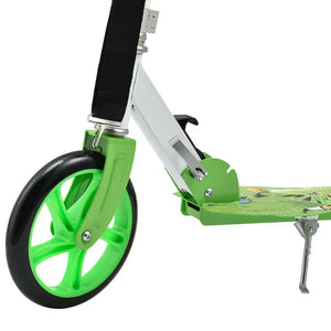 Cityroller Scooter mit XXL Rädern, Fußständer Hinterradreibungsbremse