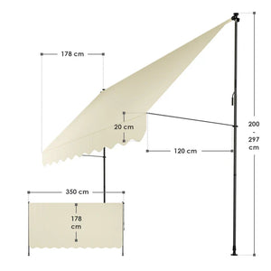 Klemmmarkise Kapstadt 350x120 cm Beige