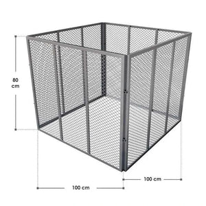 Metall Komposter für Gartenabfälle 800L Silber