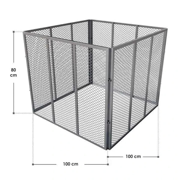 Metall Komposter für Gartenabfälle 800L Silber