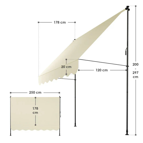 Klemmmarkise Kapstadt 250x120 cm Beige