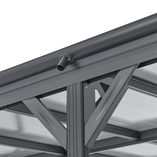 Carport mit Flachdach 5 x 3 m in Dunkelgrau