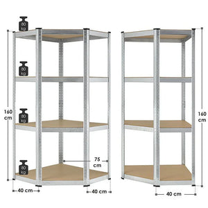 Eckregal Lagerregal "Corner Easy" 160 x 75 x 40-75 cm