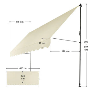 Klemmmarkise Kapstadt 400x120 cm Beige