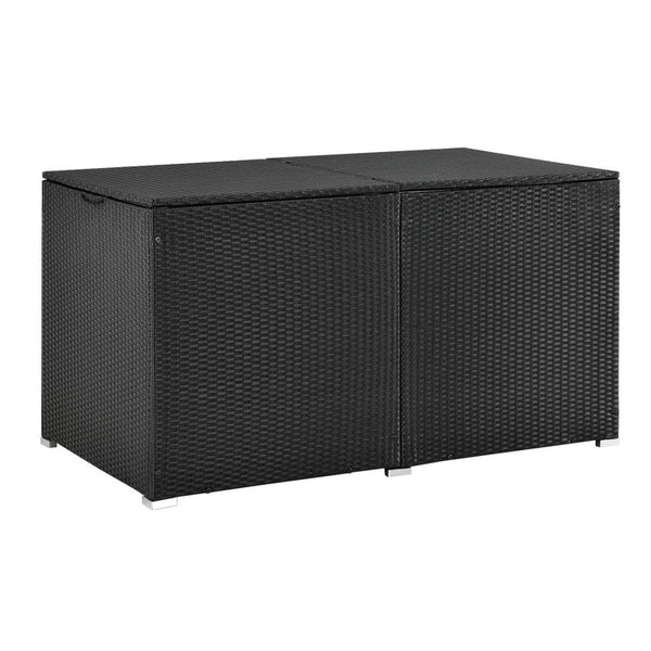 Polyrattan Auflagenbox Ikaria schwarz mit Deckel 950 Liter