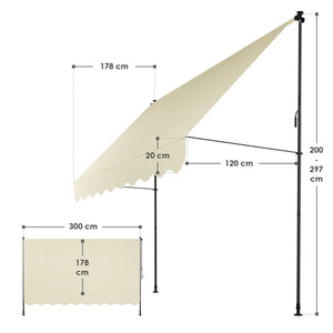 Klemmmarkise Kapstadt 300x120 cm Beige