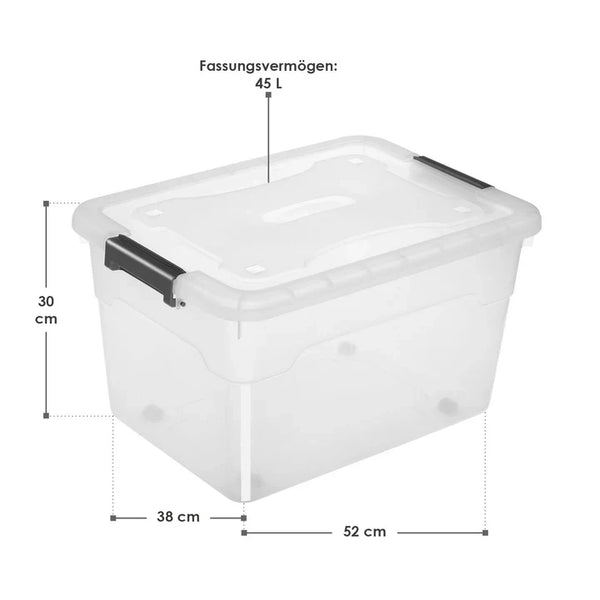 Aufbewahrungsbox mit Deckel 45 L 6er Set