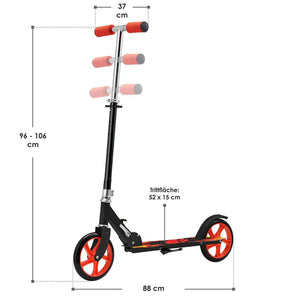 Scooter / Cityroller "Fire" schwarz / rot