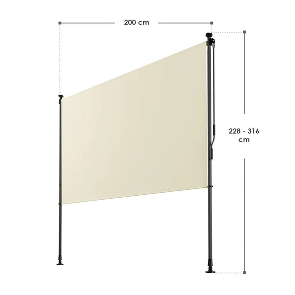 Senkrechtmarkise Barbados 200x310 cm Beige