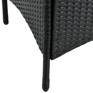 3-tlg Polyrattan Sitzgarnitur Balkon Set Bayamo schwarz / grau