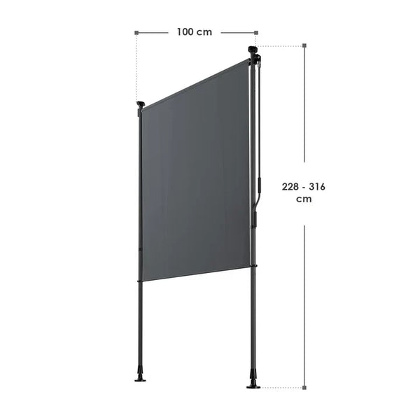 Senkrechtmarkise Barbados 100x310 cm Grau