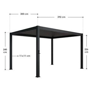 Pergola Lamellendach Tahiti 3x4 m mit verstellbaren Lamellen Anthrazit