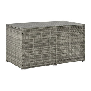 Polyrattan Auflagenbox Ikaria grau mit Deckel 950 Liter
