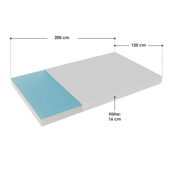 Kaltschaummatratze 120 x 200 cm mit ergonomischer Körperanpassung