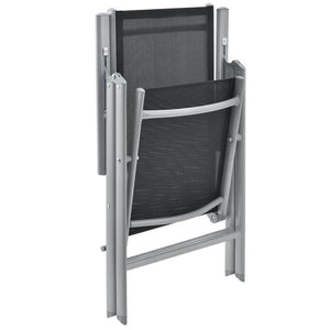 Aluminium Gartengarnitur Milano 7-teilig mit Tisch und 6 Stühlen silbergrau