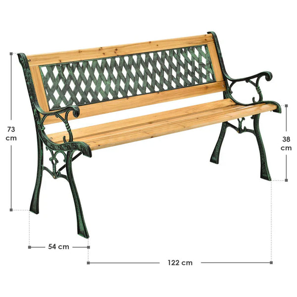 2 Sitzer Gartenbank Pisa aus lackiertem Holz und Gusseisen