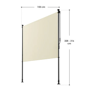 Senkrechtmarkise Barbados 150x310 cm Beige