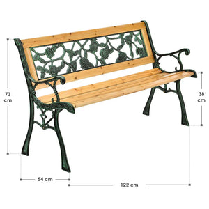 2 Sitzer Gartenbank Venezia aus lackiertem Holz und Gusseisen