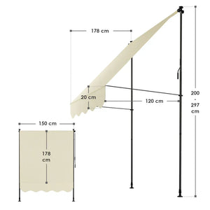 Klemmmarkise Kapstadt 150x120 cm Beige