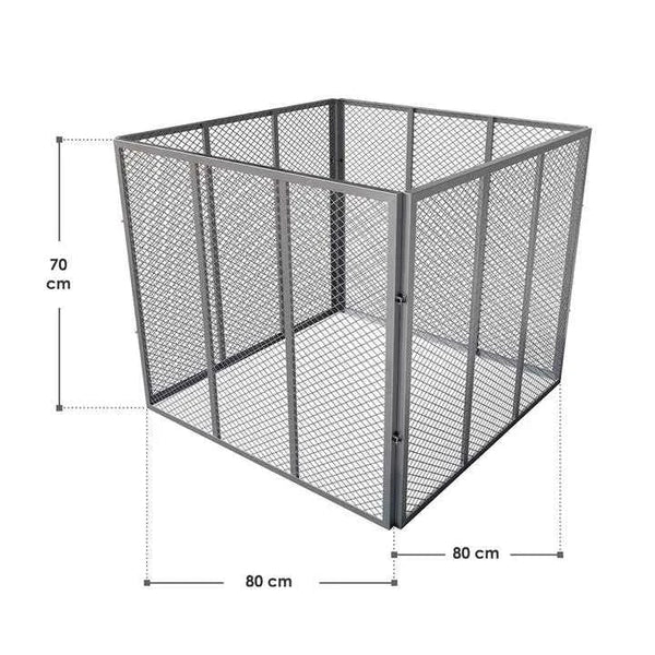 Metall Komposter für Gartenabfälle 450L Silber