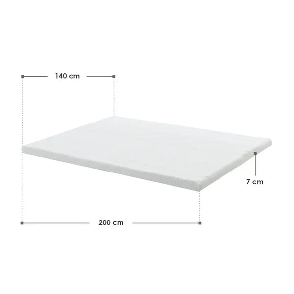 Topper 140x200 cm Memoryschaum, H2 - H3 Orthopädischer 7-Zonen