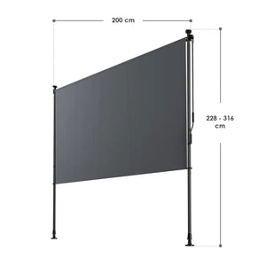 Senkrechtmarkise Barbados 200x310 cm Grau