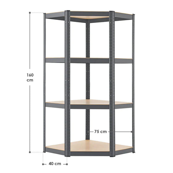 Eckregal Lagerregal Corner Easy 160 x 75 x 40-75 cm Grau