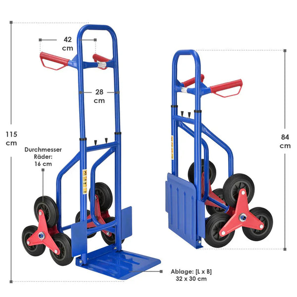 Treppensackkarre 100kg Treppenkarre mit klappbarer Ladeschaufel