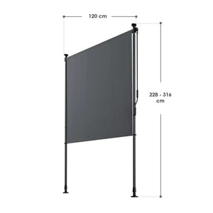 Senkrechtmarkise Barbados 120x310 cm Grau