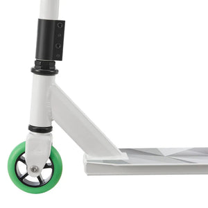 Stunt Scooter Futuristic in Weiss Grün Trick Roller mit 360° Lenkung