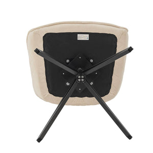 Esszimmerstuhl Drehstuhl Clyde mit Armlehne Samt Beige
