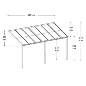 Terrassendach Borneo 4 x 3 m dunkelgrau