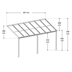 Terrassenüberdachung Terrassendach Borneo 5,5x3 m Grau