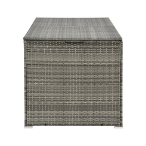 Polyrattan Auflagenbox Ikaria grau mit Deckel 950 Liter