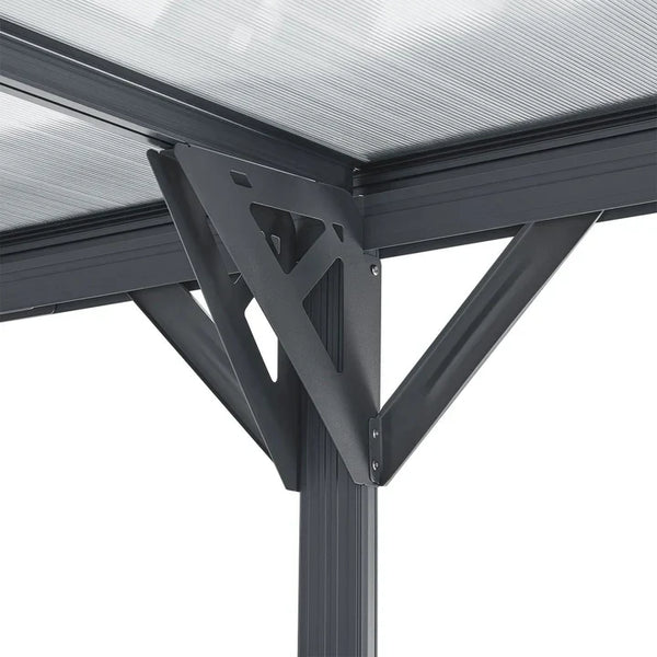 Carport mit Flachdach 5 x 3 m in Dunkelgrau