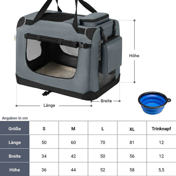 faltbare Hundetransportbox Lassie XL (dunkelgrau)