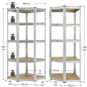 Eckregal Lagerregal Corner Basic 180 x 70 x 40-70cm
