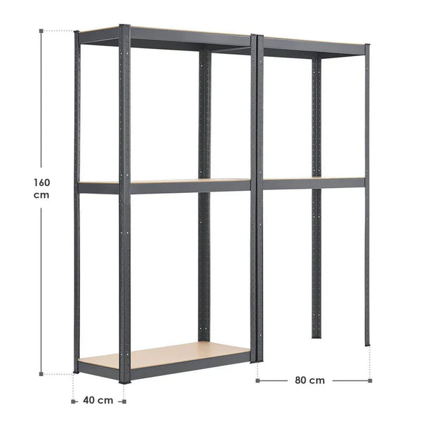 Lagerregal Easy 2er Set 160 x 80 x 40 cm Grau