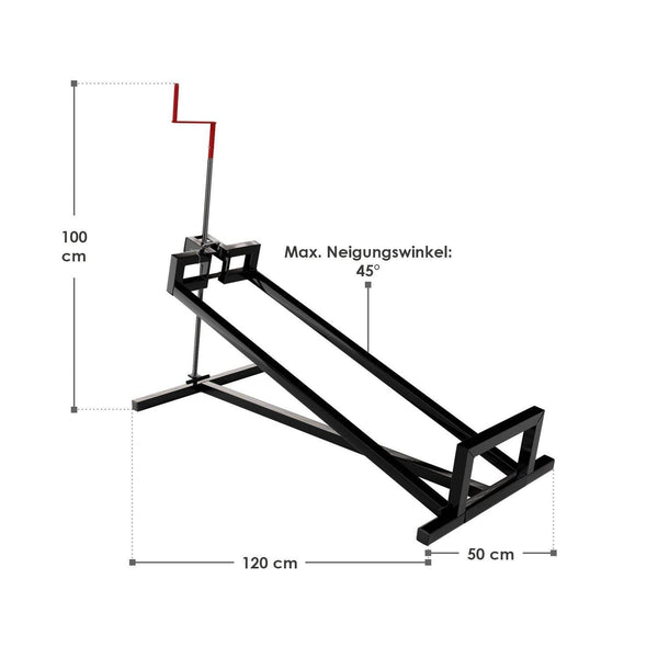 Rasentraktorheber mit Handschuhen - Schwarz