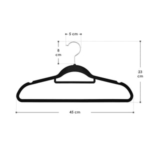Kleiderbügel Samt 50er Set Schwarz