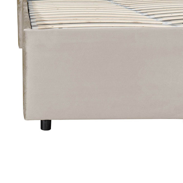Polsterbett Savona 140x200 cm aus Samt Beige