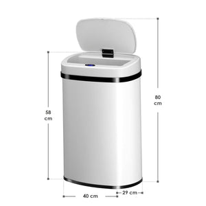 Automatischer Mülleimer mit Sensor - 50L Weiss