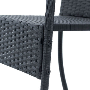 Polyrattan Gartenstühle Yoro 4er Set Schwarz