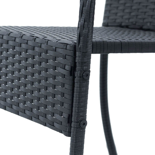 Polyrattan Gartenstühle Yoro 4er Set Schwarz
