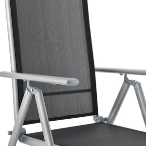 Aluminium Gartengarnitur Milano 9-teilig mit Tisch und 8 Stühlen silbergrau