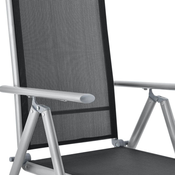 Aluminium Gartengarnitur Milano 9-teilig mit Tisch und 8 Stühlen silbergrau