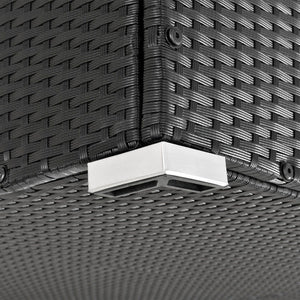 Polyrattan Auflagenbox Ikaria schwarz mit Deckel 950 Liter